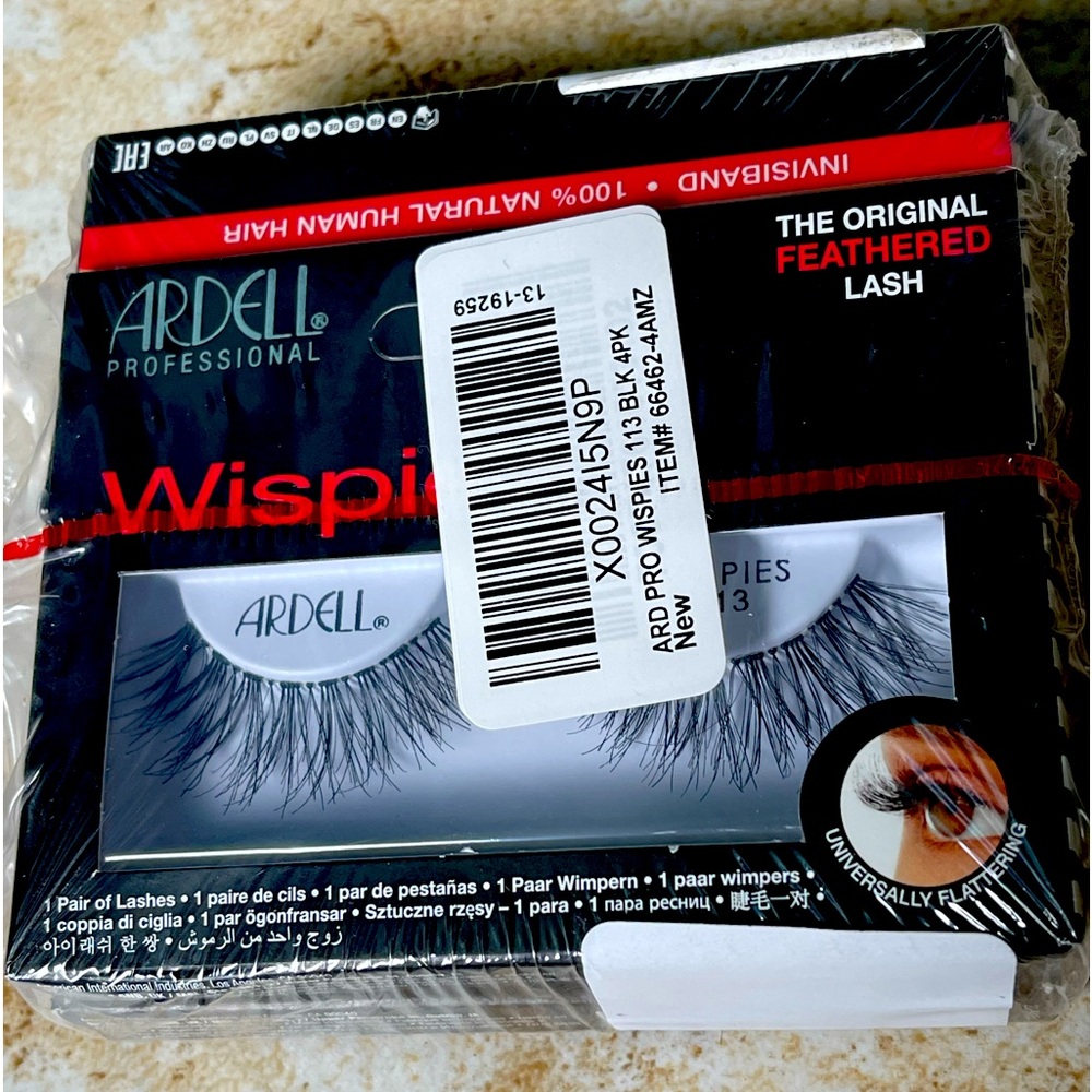 Ardell False Eyelashes Wispies 113 Black (4 Pairs) brand new sealed package